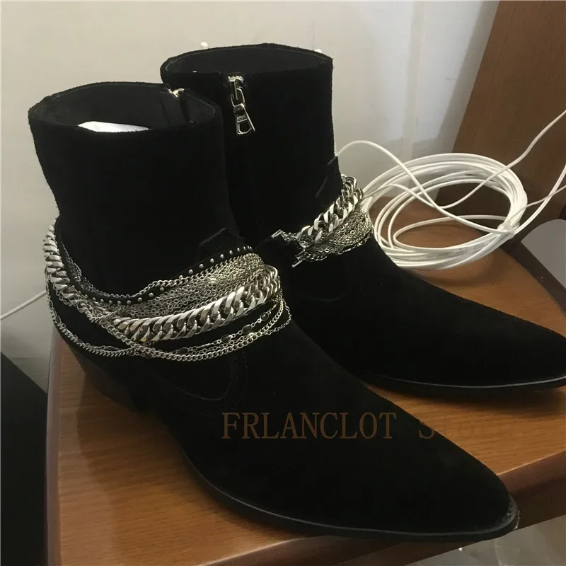 Мужские роскошные ботинки ручной работы на танкетке с пряжкой ремешком и