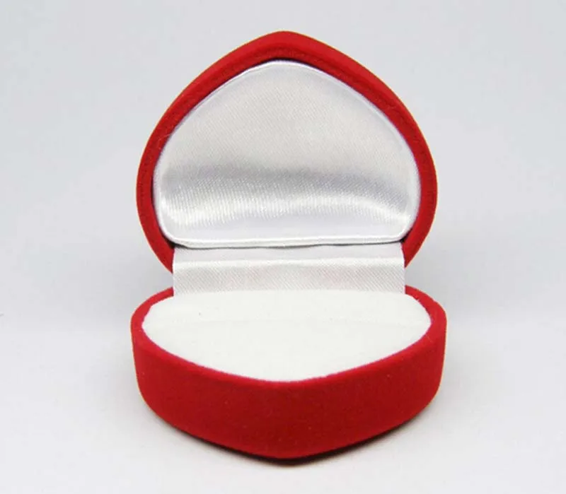 

10Pcs Romantic Velet Red Heart Ring Gift Boxes Jewelry Wedding Ring Box For Earrings Necklace Bracelet Display Gift Box