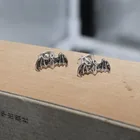 Серьги с животными, винтажные, серебряные, летучая мышь, мужские серьги-гвоздики, женские, повседневные, ювелирные изделия, подарок