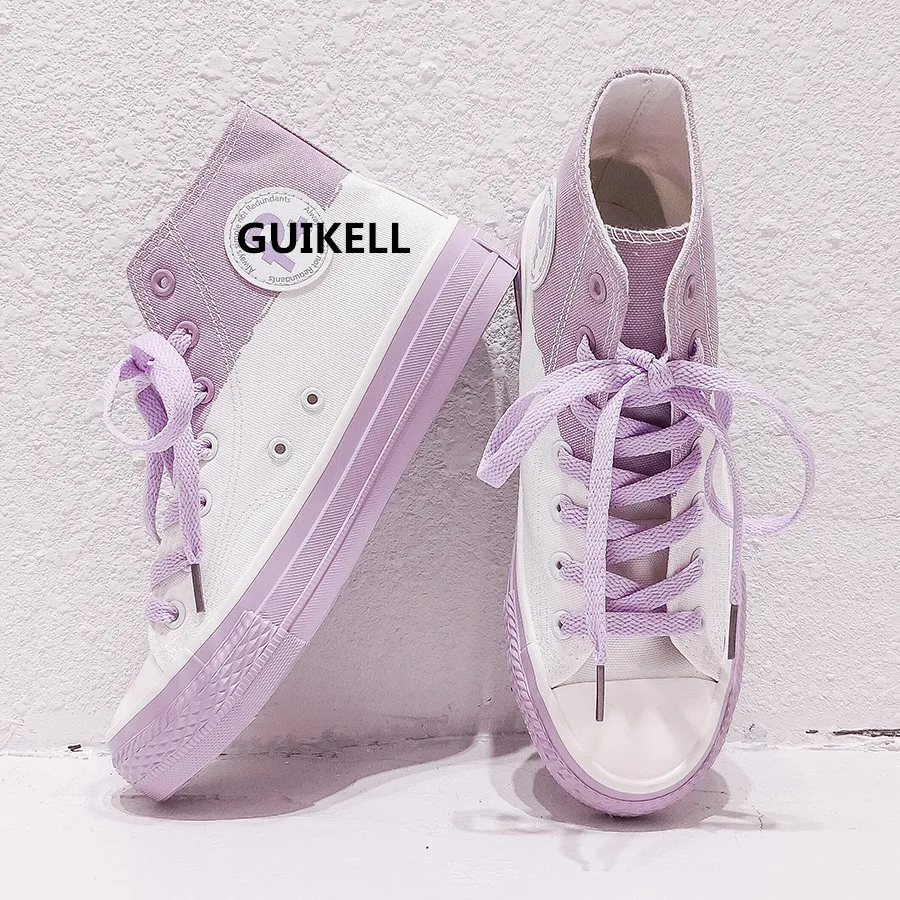 GUIKELL/Модная Женская Весенняя парусиновая обувь разных цветов элегантная