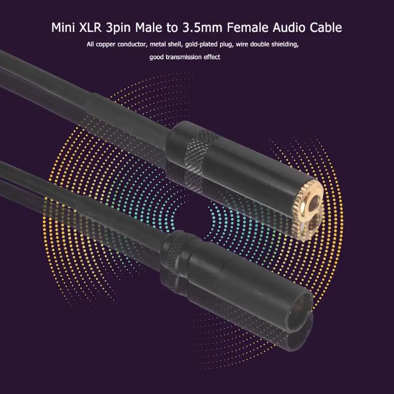 Женский стерео аудио кабель позолоченный мини XLR 3pin штекер до 3 5 мм гнездо|Кабели