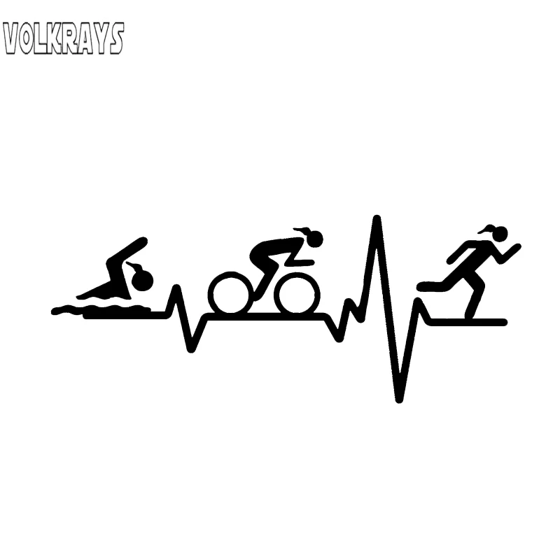Volkrays модная Автомобильная наклейка с сердечками Троеборье для плавания