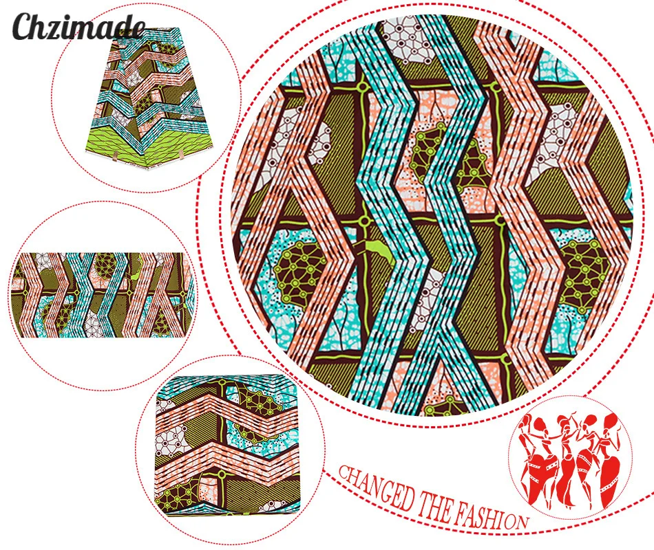 Chzimade 1 ярд Анкара Африканские Восковые принты Лоскутная Ткань для женщин платье