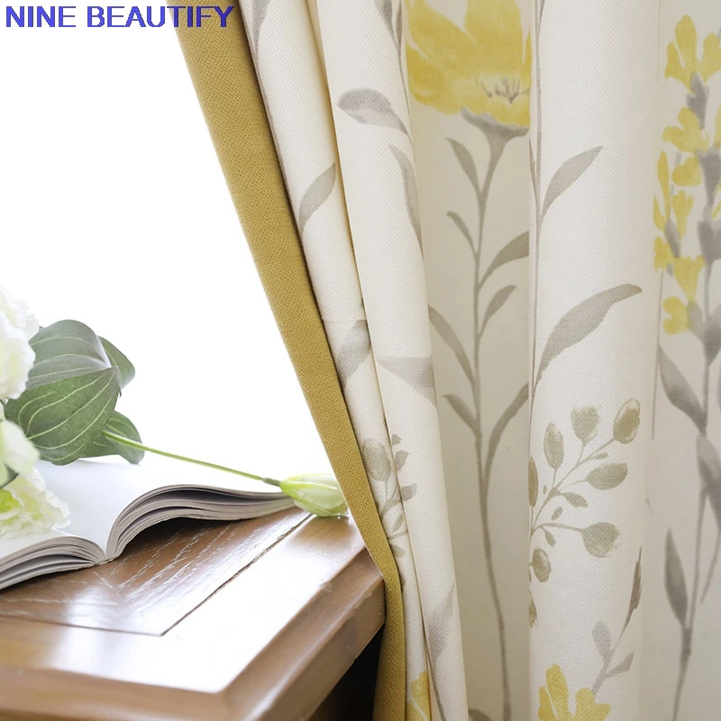 

Современные Простые маленькие цветочные занавески для гостиной, однотонные пасторальные мозаичные шторы Cheveni с принтом, затеняющие шторы д...