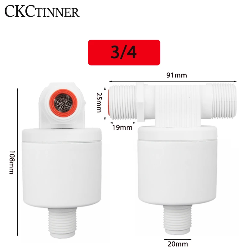 1/2'' 3/4'' 1'' Floating Ball Valve Automatic Float Water Level Control installed Outside Tower Tank Liquid Switch |