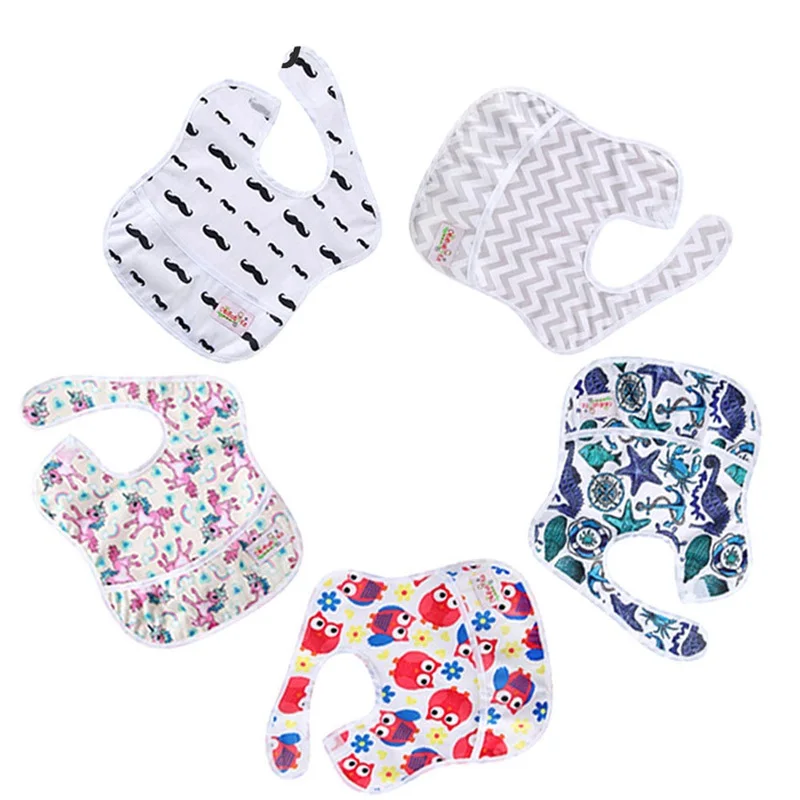 SZY-5pcs-2 5 шт./упак. водонепроницаемые детские нагрудники Infantil кормящая бандана нагрудник Ohbabyka бренд детское питание нагрудник Единорог узоры печать детские вещи - Цвет: SZY-5pcs-2