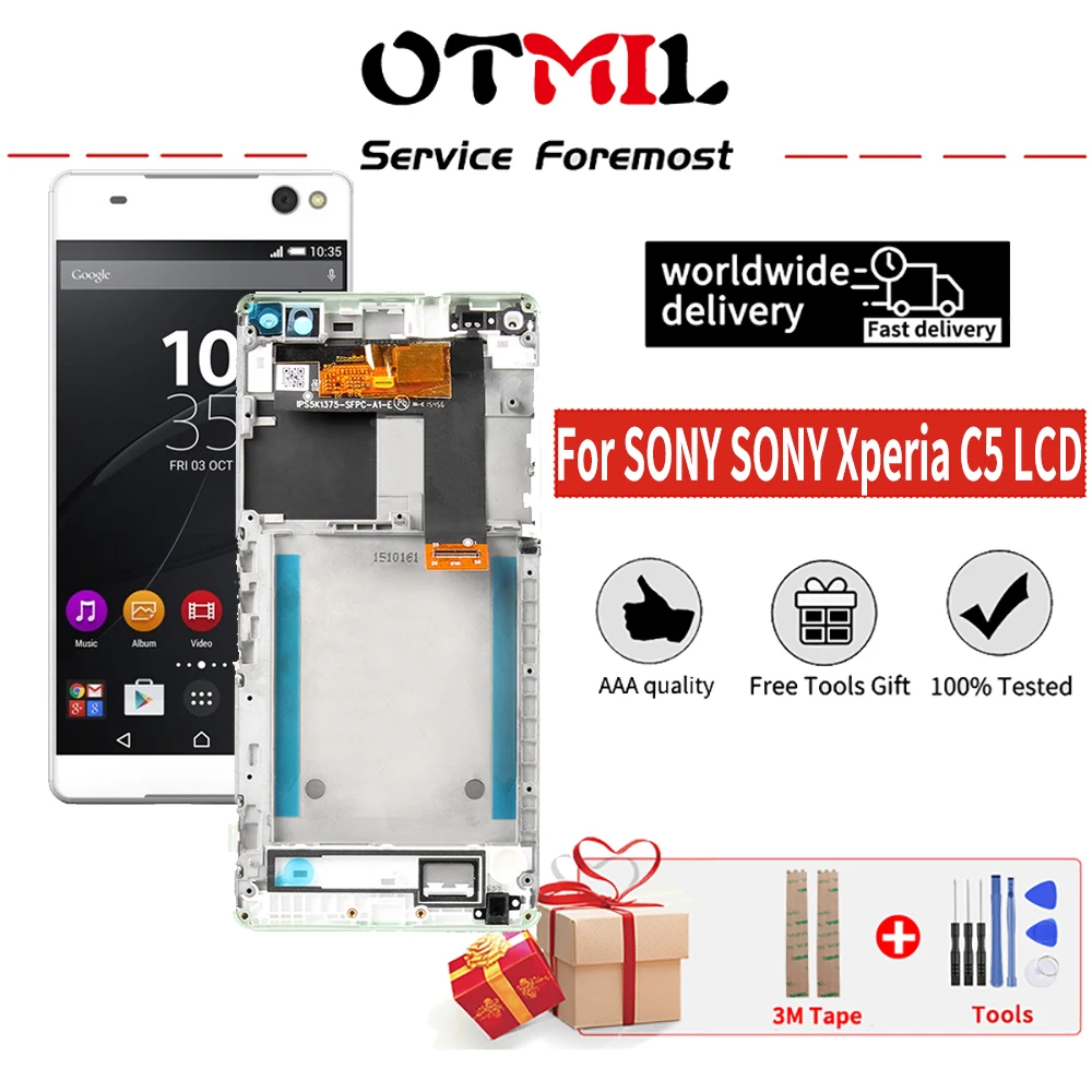 

6.0" Original LCD Digitizer Screen For SONY Xperia C5 For Xperia C5 Ultra E5506 E5533 E5563 LCD Display Touch Screen With Frame