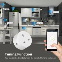 mini uk wifi plug with surge protector ac 90 250v voice control smart socket work with alexa google home tuya app smart home