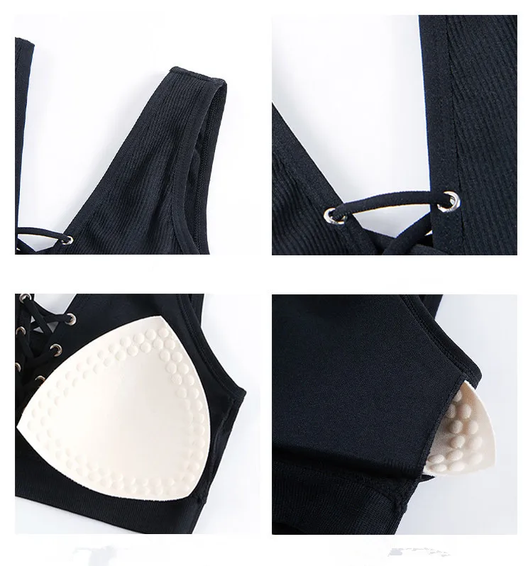 

Women Tanks Crop Top Female Seamless Top Lingerie Cami Vest Padded Sport Cropped Top Padded Camisole Sexy Underwear