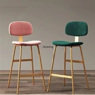 Скандинавский барный стул, современный минималистичный домашний высокий стул, для кофейни, для отдыха, для бара, с высокими ножками, для ресторана, со спинкой, барные стулья