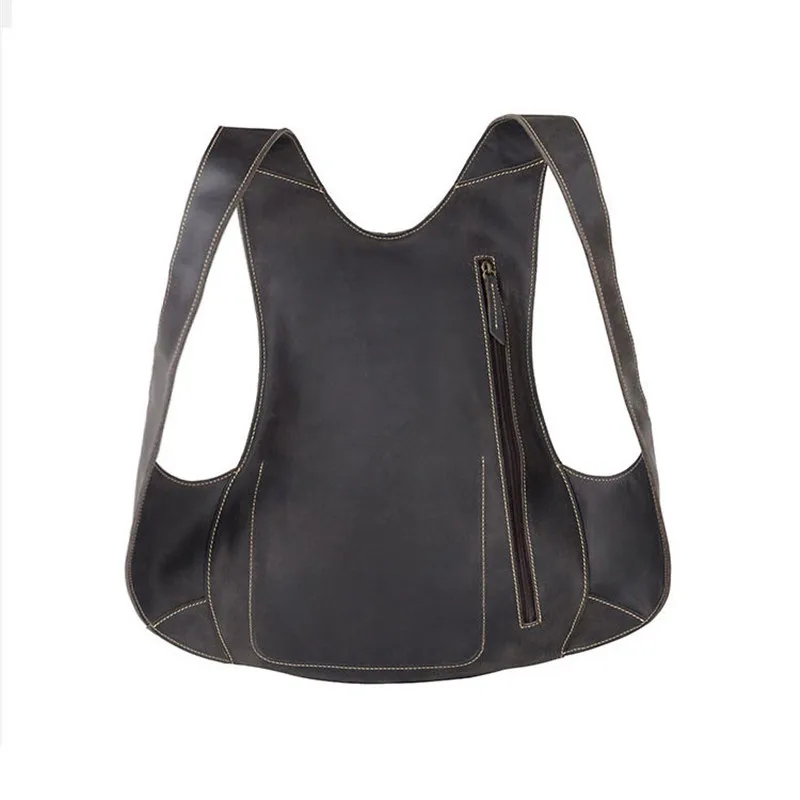 genuine leather mens backpack school camera bag chest bag anti theft leather backpacks retro crazy horse leather tide free global shipping