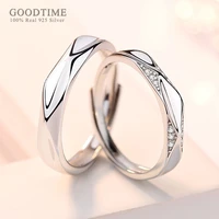 fashion couple rings 100 real 925 sterling silver rings zircon wedding rings jewelry accessories valentine gift for wedding
