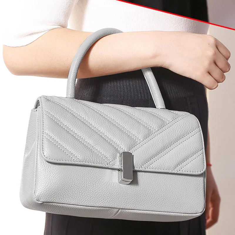 

Genuine leather 2021 New Simple Messenger Bag Famous brand fashion all-match shoulder bag luxury handbag casual small square bag