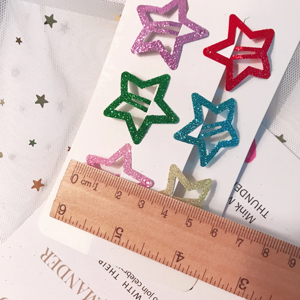 6 шт./компл. заколки для волос в форме звезды металлические с блестками и