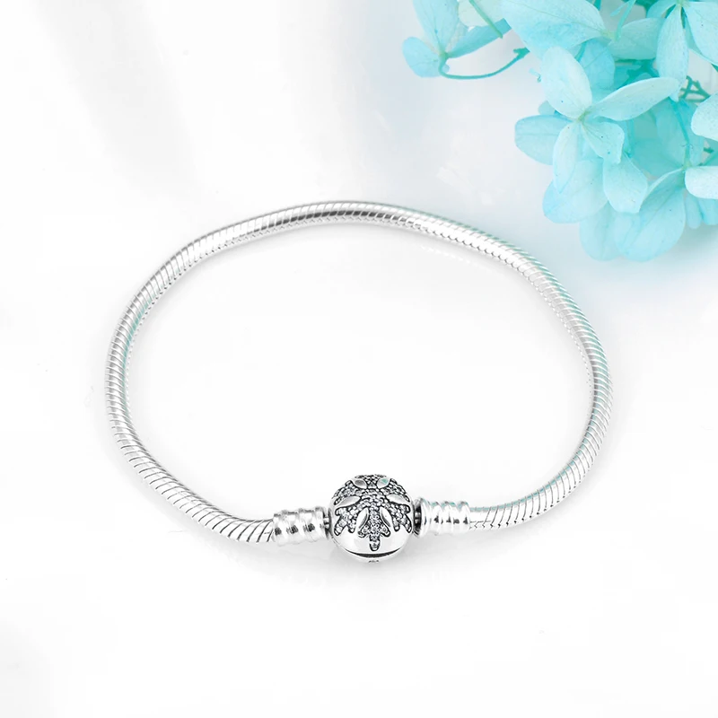 2020 Новый розовый круглый 925 стерлингового серебра браслет для женщин Европейский