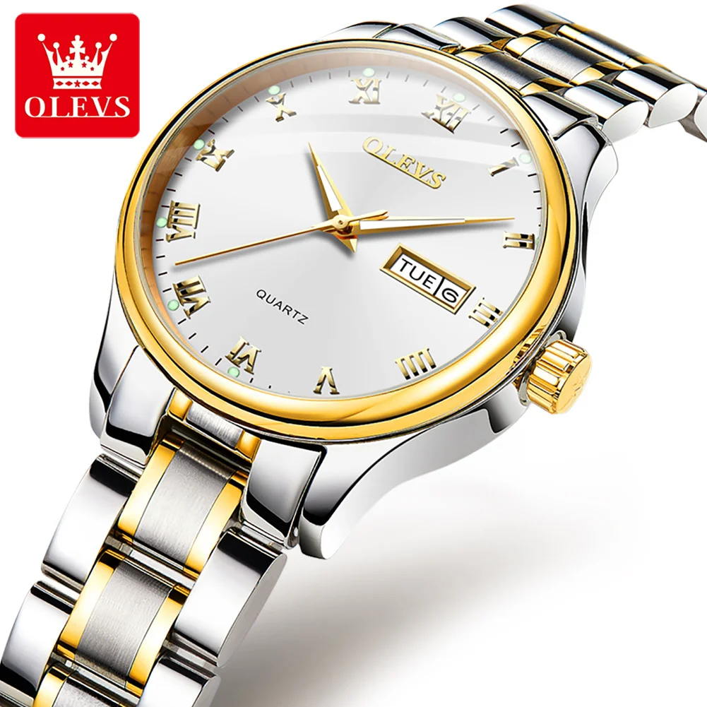 

OLEVS New Fashion Stainless Steel Quartz Women Watch Waterproof Luxury Brand Watch For Women Date Clock Gift Zegarek Damski