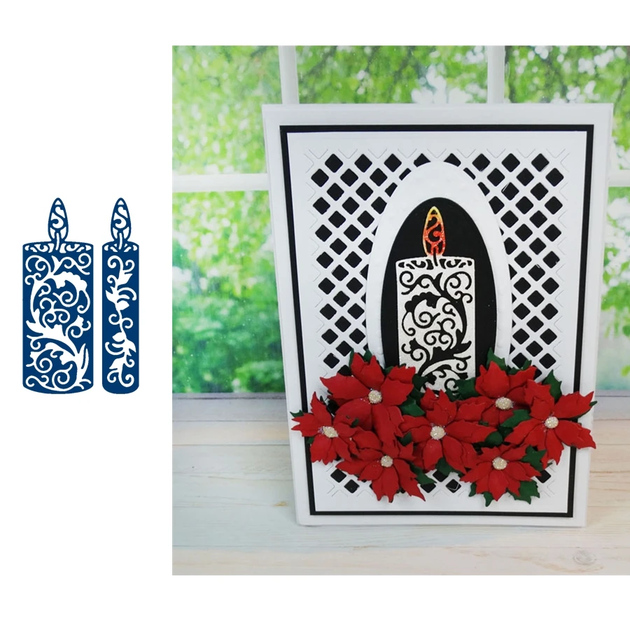 

New Design Pattern Candle Celebrate Festival Christmas Decoration Metal Cutting Dies For DIY Scrapbooking Album Cards Crafts