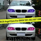 4 шт Многоцветный изменяемый RGB светодиодный SMD Halo Кольцо ангельские глаза демона Дневной светильник для хэтчбеков BMW серий 1 E81 E82 E87 E88 галогенные лампы головного светильник