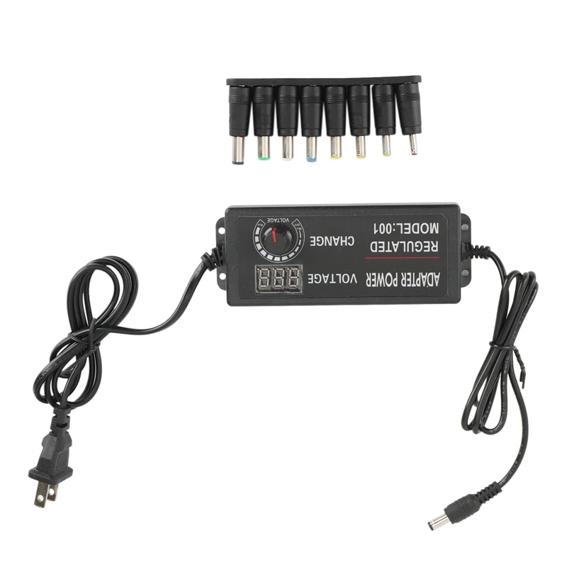 

Universal Adapter AC to DC Adjustable Power Charger 3V-24V 2A with 8 Plugs to Connect to the Universal Adapter