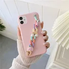 Чехол Qianliyao для iPhone 13 12 11 Pro XS Max XR X 8 7 Plus Se 2, Модный Мягкий противоударный чехол с милым радужным облаком и браслетом