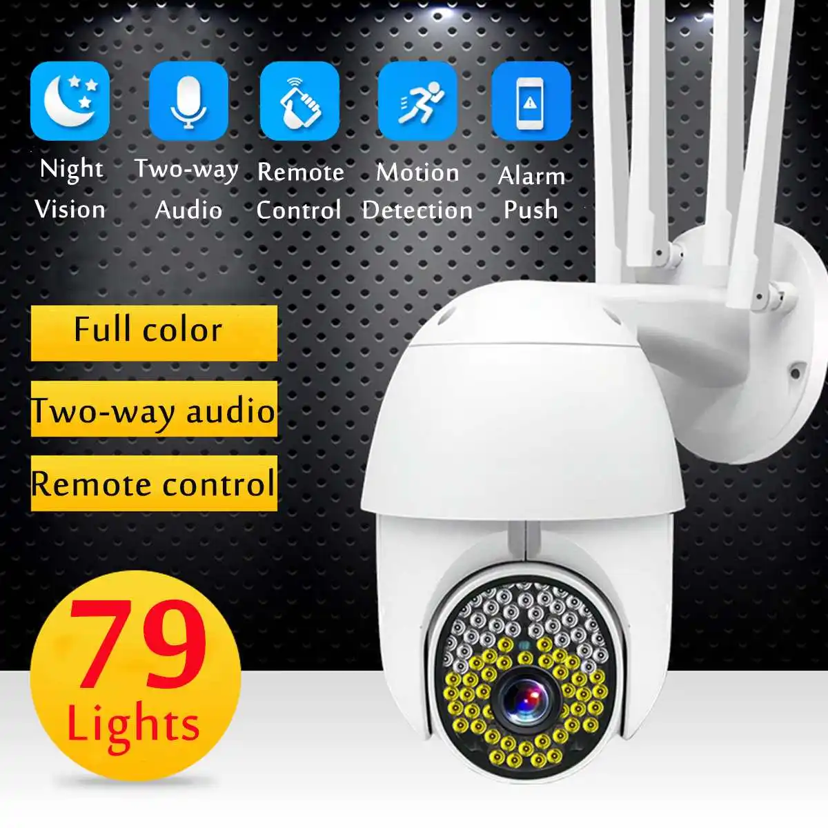 

IP-камера купольная, 2 МП, PTZ, Wi-Fi, 4-кратный зум, 1080P