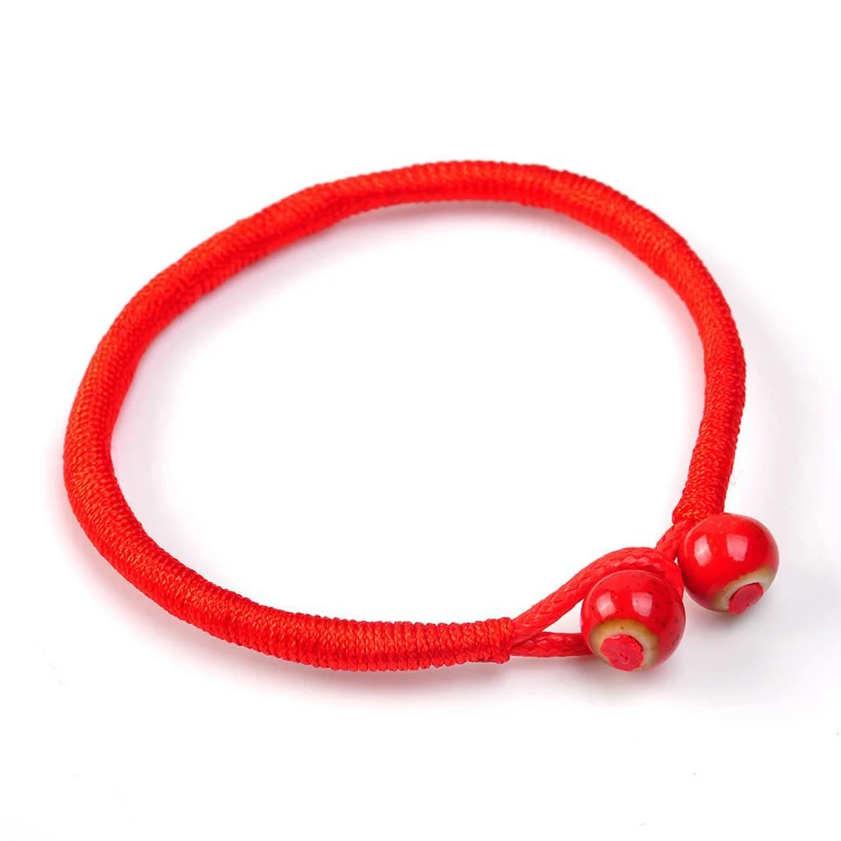 Лидер продаж счастливые браслеты красная веревка керамический браслет из бисера