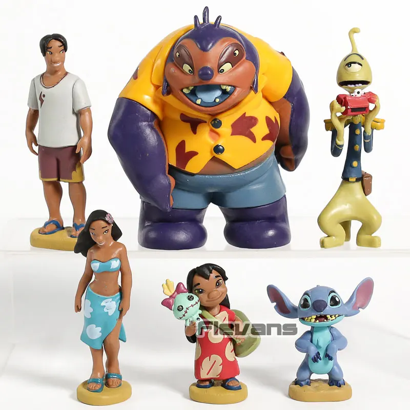 Lilo & Stitch Lilo Nani David Jumba Pleakley Pvc Figuren Speelgoed Voor Kinderen Collection Verjaardag Geschenken 6 Stks/set