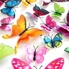 12 шт.лот 3D двухслойная ПВХ бабочка Настенная Наклейка для домашнего декора DIY бабочки на холодильник магнитные наклейки украшение комнаты