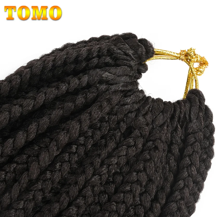 TOMO, 22 корня, кудрявые концевые коробки, косички, вязанные волосы, 14, 18, 24 дюйма, вязанные крючком косички с волнистым концом, синтетические косички для наращивания волос