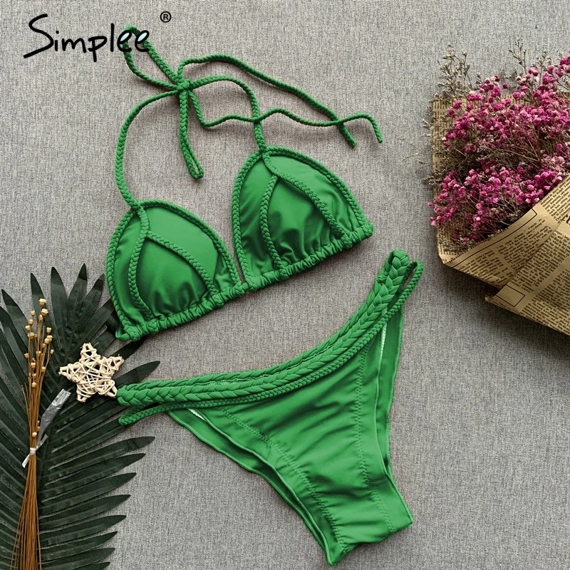 Раздельный купальник Simplee с леопардовым принтом нарядный эффектом пуш ап для