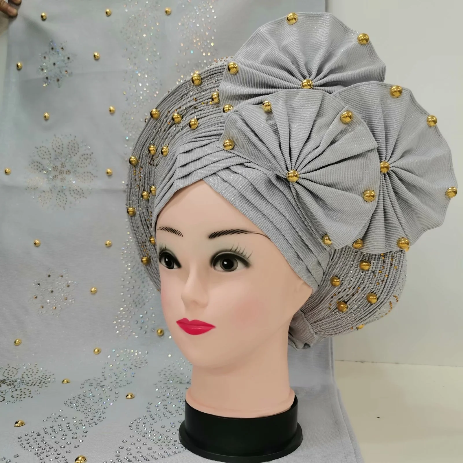 auto gele african headtie fashion sego head wraps women wedding headwear african headgear headband And shawl