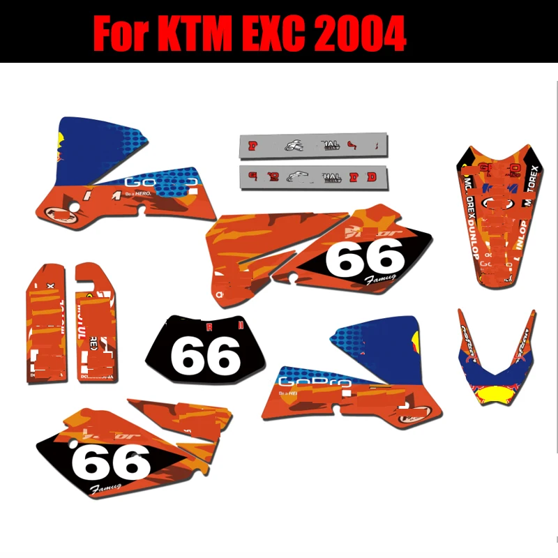 2004 для 125 200 250 300 350 400 450 525 EXC пользовательские мотоцикла Мотокросс Графика Фоновые