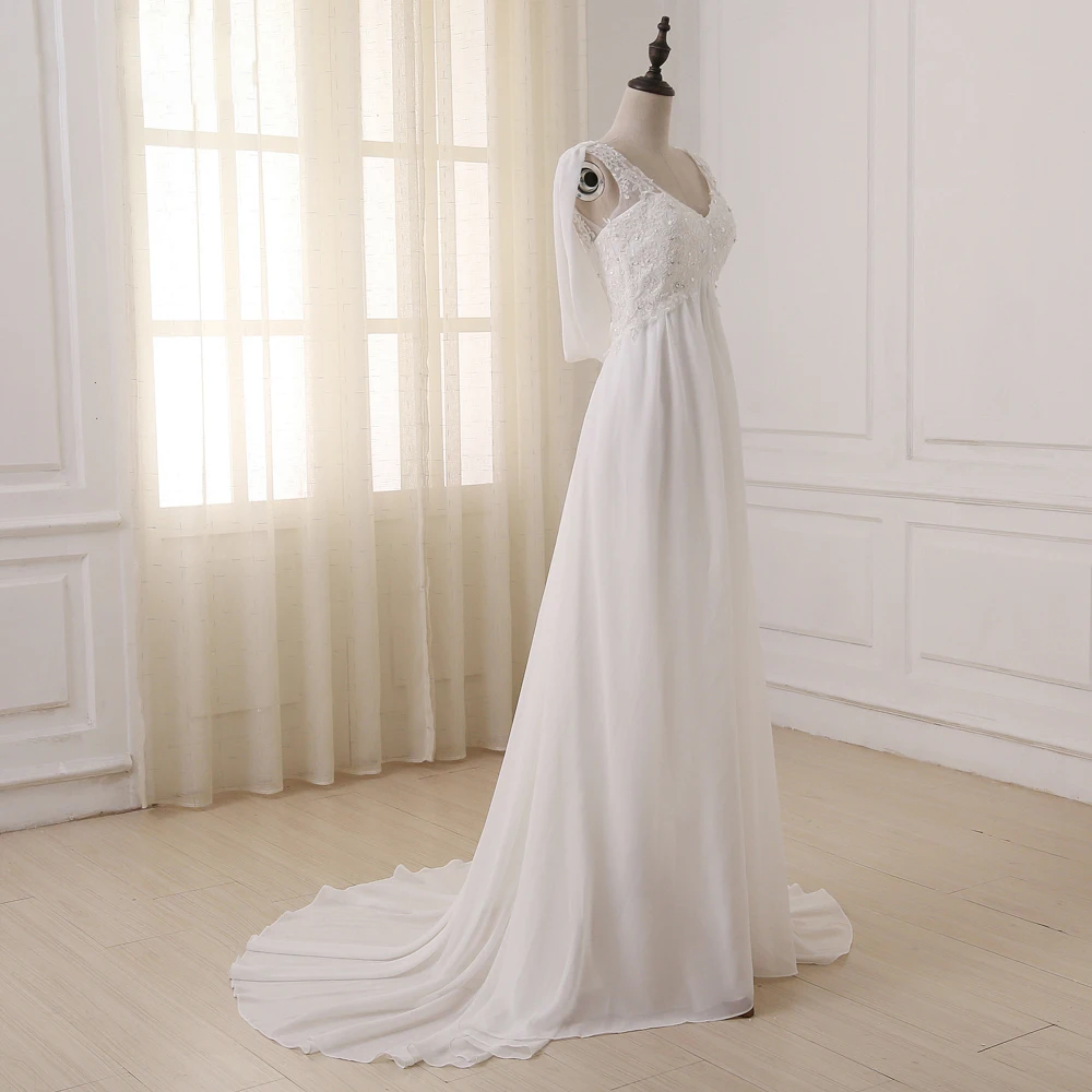 Adln в наличии белый/слоновая кость пляж свадебное платье Кепки рукавом бретелек