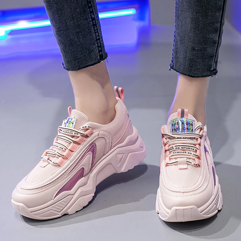 Rimocy/Модные женские кроссовки на массивной платформе Смешанные цвета