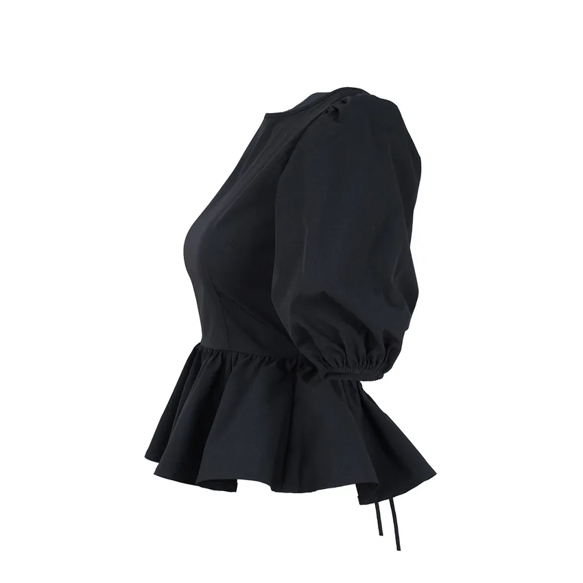 

2021 Summer New Chic Design Blusas Elegant Temperament Puff Sleeve Women Blouse Japan Style Sweet Cute Solid Soft Shirts