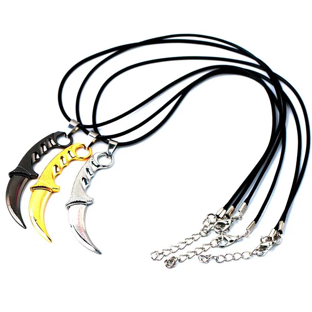 CSGO кожаная цепочка ожерелье для мужчин Karambit M9 лучшие друзья CS GO титановый штык