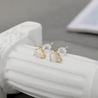 minimalist opal earrings for women cats eye stones charms korean cute bead earring wedding bridal jewelry gift to girlfriend