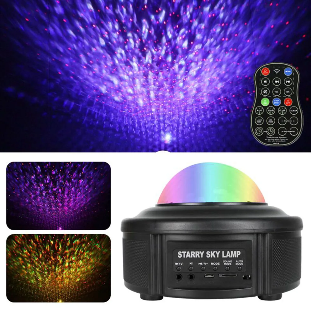

Starry Sky Projector Light USB Powered Laser LED Lamp Music Sound Control Remote Projector Light for DJ Stage Party