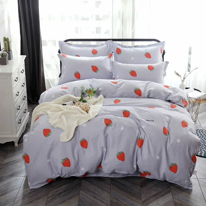 Модный комплект постельных принадлежностей в серую и белую полоску пододеяльник