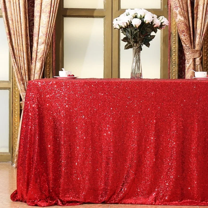 Новый год праздничный стол ткань BlingblingTable крышка блесток круглые скатерти