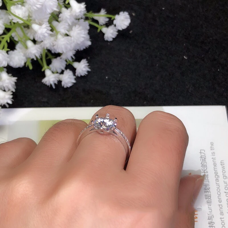 BOEYCJR 925 серебро 1ct/2ct/3ct F цвет Moissanite VVS обручальное свадебное кольцо с бриллиантом