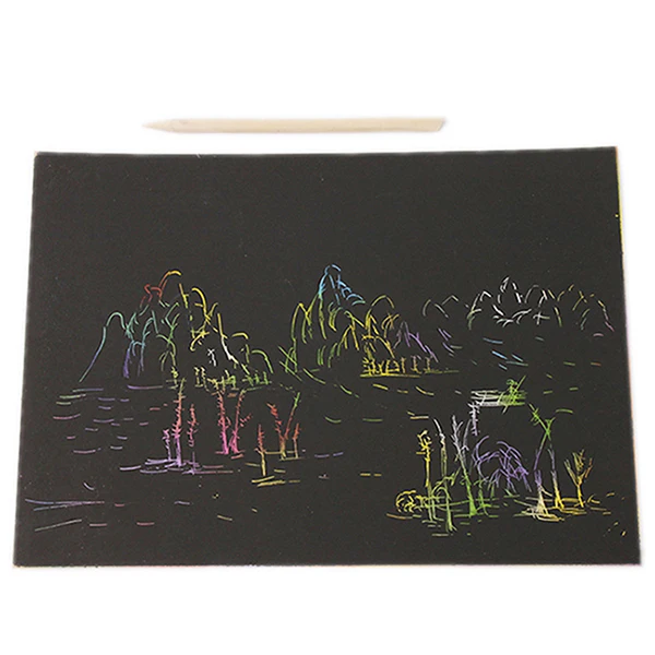 

High Quality Size 18x25cm Scraping Drawing Paper Painting Learning & Education Toys Environmental Protection 10pcs/lot