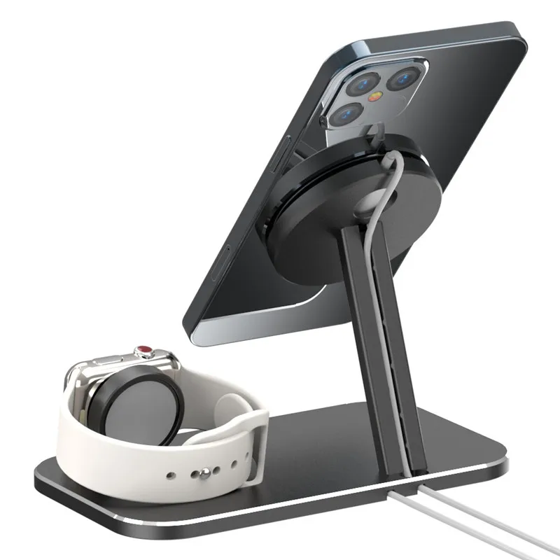 

2in1 Magnetic Dual-Charge holder For Magsafe Get iphone 12 12Pro Max 12mini and airpods at the same time Wireless charging stand