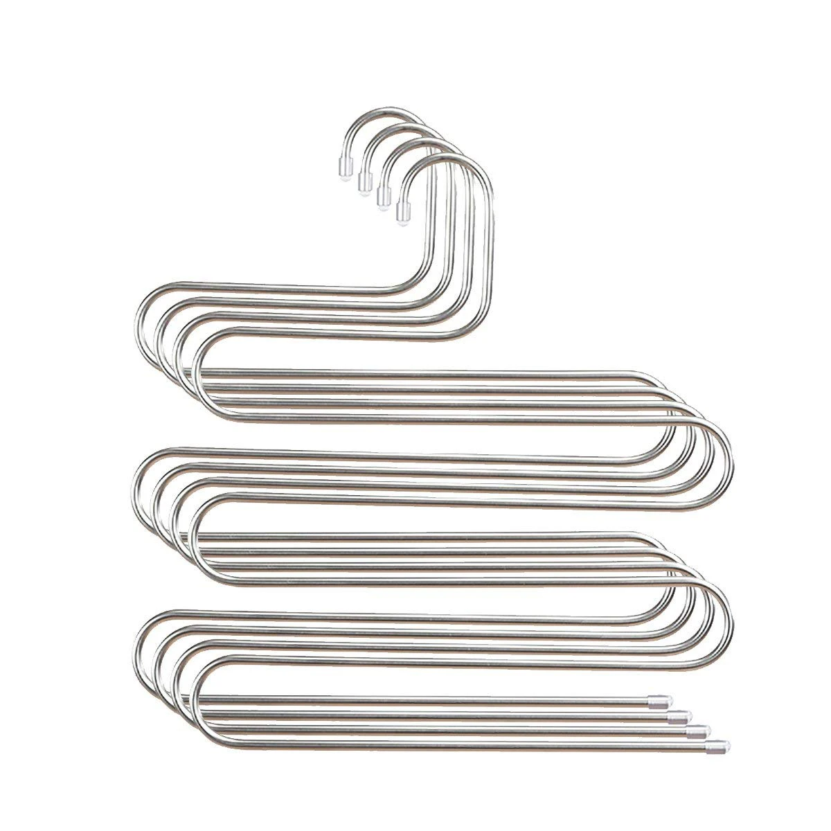 

1/2/3Pcs Drying Racks 5 Layers Stainless Steel S-shape Clothes Hangers Trouser Hangers Bedroom Clothes Hanger for Space Saving