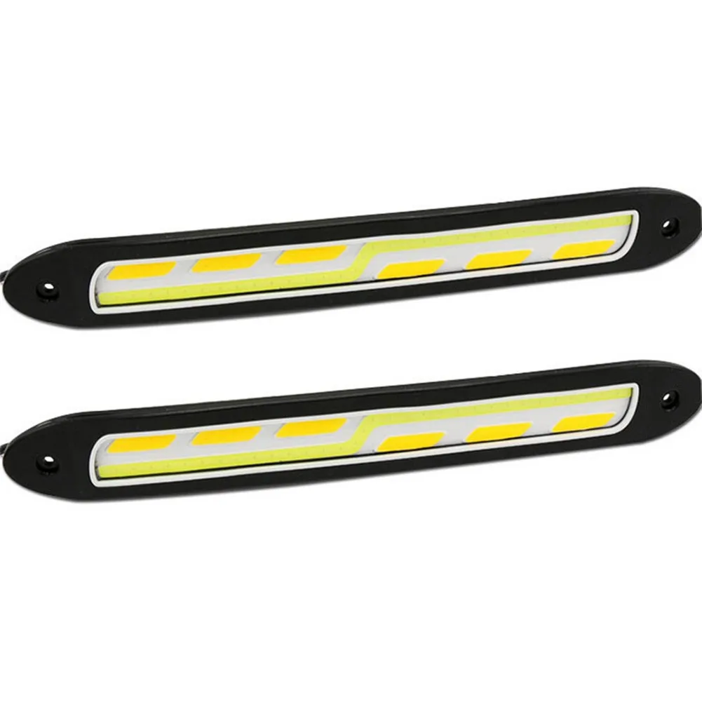

White/Amber Daytime Running Light 26cm 2pcs Bumper Strip Car Fog Light