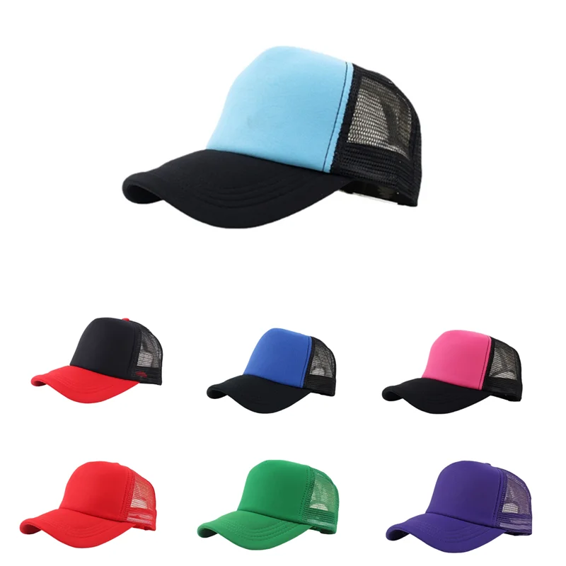 

62 Color Light Plate Mesh Trucker Hat Fashion Men's and Women's Breathable Hat Travel Team Baseball Cap Trucker Hat