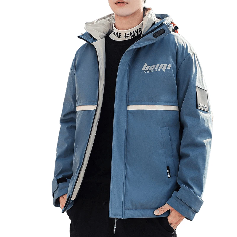 Cotton Padded Parkas Men Solid Streetwear Hip Hop Casual Thick Warm College Jackets Coats Male Winter 2021 Drop Ship