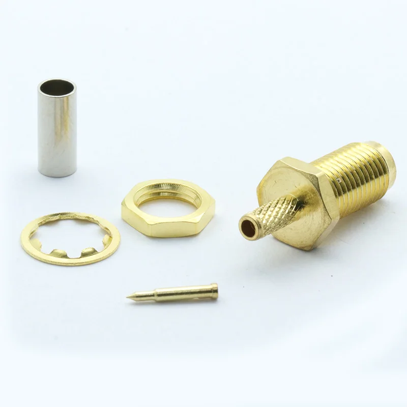 100 шт./лот RP SMA Гнездовой радиочастотный разъем позолоченная перегородка