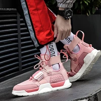 pink women high sneakers ankle strap flat platform shoes men trainers couple brand designer sneakers for women zapatillas hombre