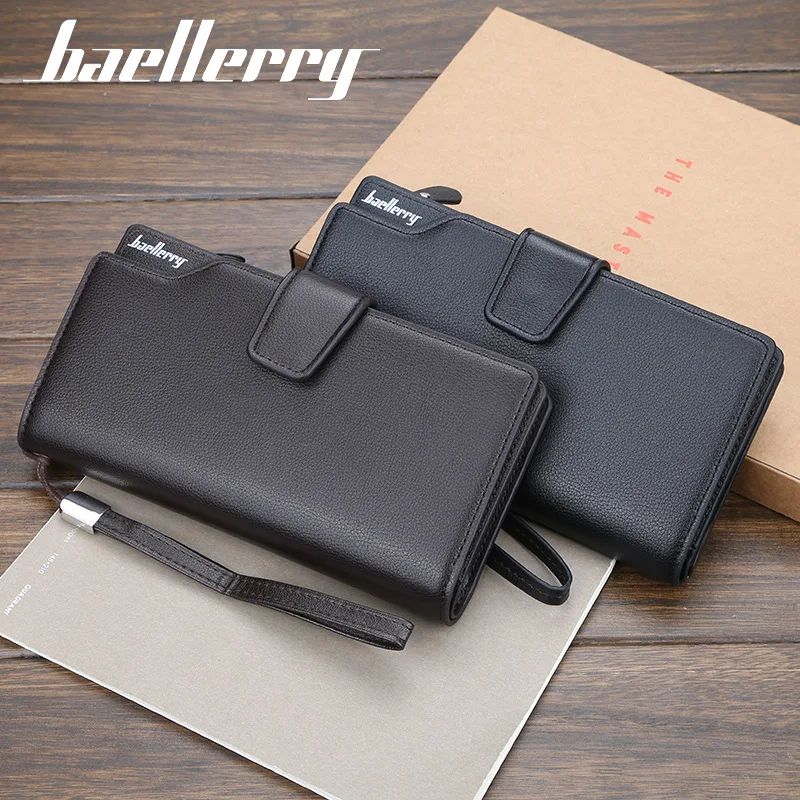 

Baellerry Men Wallet Long Style High Quality Card Holder Male Purse Zipper Large Capacity Brand PU Leather Wallet clutch For Men